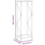 vidaXL Portant de bois chauffage anthracite 34x25x100 cm