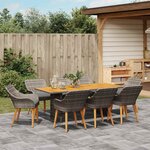 vidaXL Ensemble de salle à manger pour jardin 9 Pièces Gris polyrotin