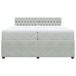 vidaXL Sommier à lattes de lit et matelas Gris clair 200x200cm Velours