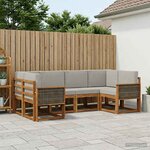 vidaXL Ensemble de canapés d'extérieur 6 pc Naturel et gris clair