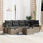 vidaXL Ensemble de canapé de jardin 7 Pièces Gris 232 x 122 x 85 cm