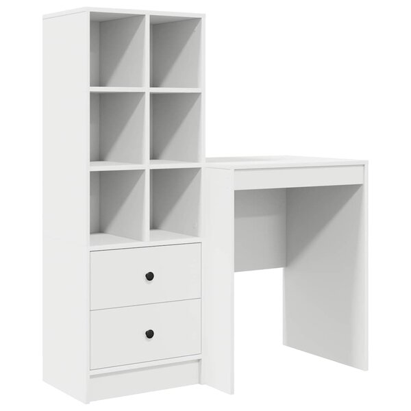vidaXL Bureau avec rangement avec tiroir 2 Pièces Blanc 100 x 40 x 76 cm