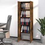 vidaXL Armoire de bureau Chêne fumé 60x32x190 cm Bois d'ingénierie
