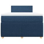 vidaXL Sommier à lattes de lit avec matelas Bleu 120x200 cm Tissu