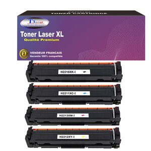 T3AZUR - Lot de 4 Toner compatible avec HP Color LaserJet Pro M255dw M255nw remplace HP 207X (avec puce)