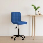 vidaXL Chaise pivotante de bureau Bleu Velours