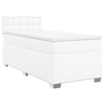 vidaXL Sommier à lattes de lit avec matelas Blanc 90x200 cm Similicuir