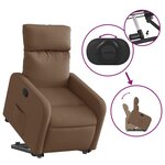 vidaXL Fauteuil inclinable Marron Tissu