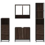 vidaXL Ensemble de meubles de salle de bain 4 Pièces chêne marron