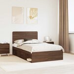 vidaXL Cadre de lit Chêne brun 120 x 200 cm Bois de pin massif