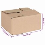 vidaXL Boîte Pliable 50 Pièces Marron 20 x 15 x 10 cm Carton
