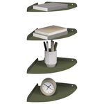 vidaXL Étagère flottante avec étagère 4 Pièces Vert olive 24 x 24 x 2 cm
