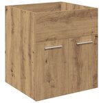 vidaXL Meuble lavabo avec bassin et robinet intégrés chêne artisanal