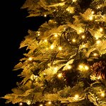 vidaXL Sapin de Noël pré-éclairé et pommes de pin vert 195cm PVC et PE