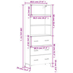 vidaXL Buffet haut Chêne sonoma 69 5x34x180 cm Bois d'ingénierie