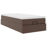 VidaXL Cadre de lit ottoman avec matelas marron 100x200 cm similicuir