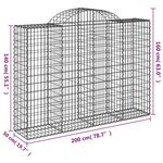 vidaXL Paniers à gabions arqués 18 Pièces 200x50x140/160 cm Fer galvanisé