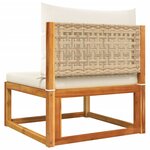 vidaXL Salon de jardin avec coussins 5 Pièces Bois d'acacia solide
