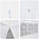 vidaXL Tente de fête Blanc 400 x 400 x 266 cm Polyester et Acier