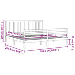vidaXL Cadre de lit sans matelas blanc 200x200 cm bois massif de pin