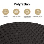 vidaXL Ensemble à manger de jardin 13 Pièces coussins noir résine tressée