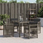 vidaXL Chaises de jardin avec coussins lot de 4 gris résine tressée