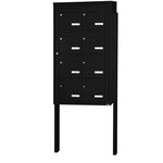 Bloc collectif Leabox  2x4  grade 3  simple face  Extérieur  sur pieds à sceller  Noir 9005 finition brillante