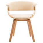 vidaXL Chaises à manger lot de 2 crème bois courbé et similicuir