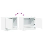 vidaXL Table de chevet murale avec lumières LED blanc