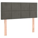 vidaXL Tête de lit à LED Gris foncé 100x5x78/88 cm Velours