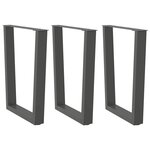 vidaXL Pieds de table à manger en V 3 pièces Anthracite 70 x (72-73 3) cm Acier