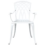 Ensemble de repas de jardin de 5 pièces vidaXL en aluminium coulé blanc