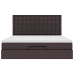 VidaXL Cadre de lit ottoman avec matelas marron foncé 180x200 cm tissu