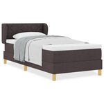 lit à ressort vidaXL avec matelas en marron foncé  100x200 cm  tissu