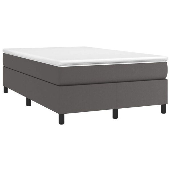 vidaXL Sommier à lattes de lit avec matelas gris 120x190 cm similicuir