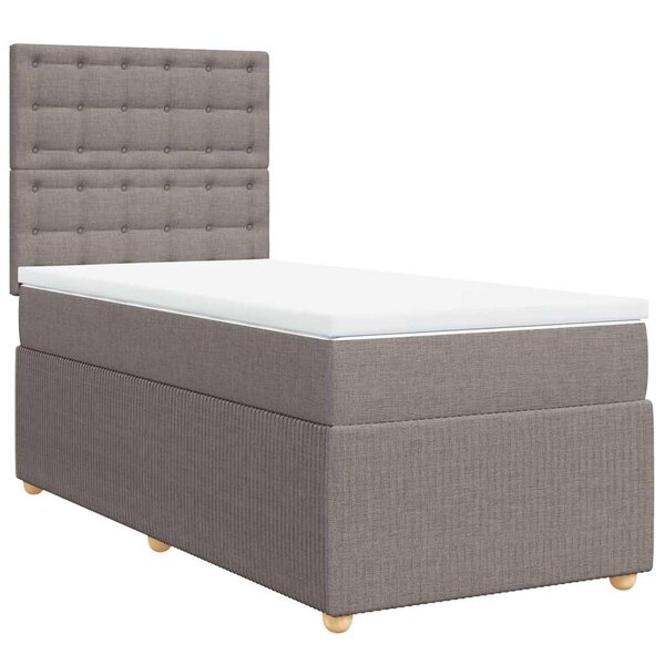 vidaXL Sommier à lattes de lit avec matelas Taupe 80x200 cm Tissu