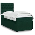 vidaXL Sommier à lattes de lit avec matelas Vert foncé 100x200 cm