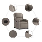 vidaXL Fauteuil inclinable électrique taupe tissu