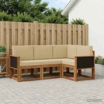 vidaXL Ensemble de canapés d'extérieur 4 Pièces Naturel et Beige