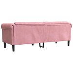 vidaXL Canapé à 3 places rose velours