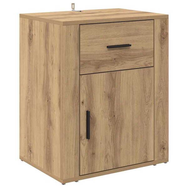 vidaXL Cabinet de chevet avec tiroir chêne artisanal 50 x 36 x 60 cm