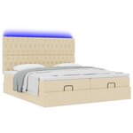 VidaXL Cadre de lit ottoman avec matelas crème 180x200 cm tissu