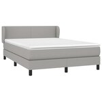 vidaXL Sommier à lattes de lit avec matelas Gris clair 140x190cm Tissu