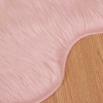 vidaXL Tapis en Peau de Mouton Synthétique Rose 80 x 119 cm Polyester