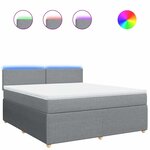 vidaXL Sommier à lattes de lit avec matelas Gris clair 180x200cm Tissu