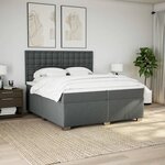 vidaXL Sommier à lattes de lit avec matelas Gris foncé 200x200cm Tissu