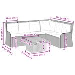 vidaXL Salon de jardin 5 Pièces avec coussins Noir Résine tressée