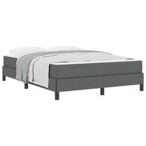 vidaXL Lit à ressorts avec matelas Gris foncé 140 x 200 cm tissu