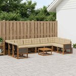 vidaXL Ensemble de canapés d'extérieur 11 pc Naturel et Beige
