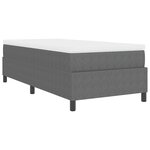 vidaXL Lit à Ressorts avec Matelas Gris Simple Tissu Côtelé